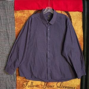 CLUB ROOM-men’s pine green/pink plaid long sleeve ‘REGULAR FIT’ dress shirt